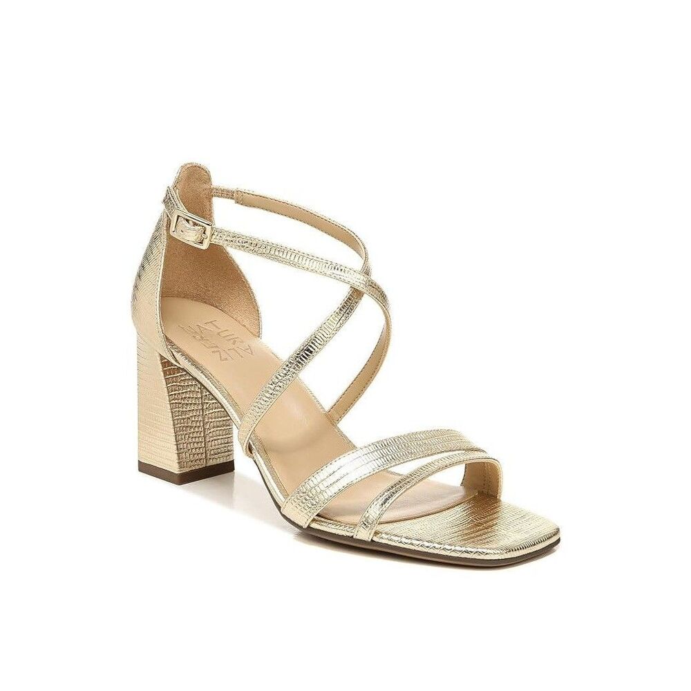Naturalizer Womens 9 M Dark Gold Tiff Sandals Pumps High Heels NIB GP0
